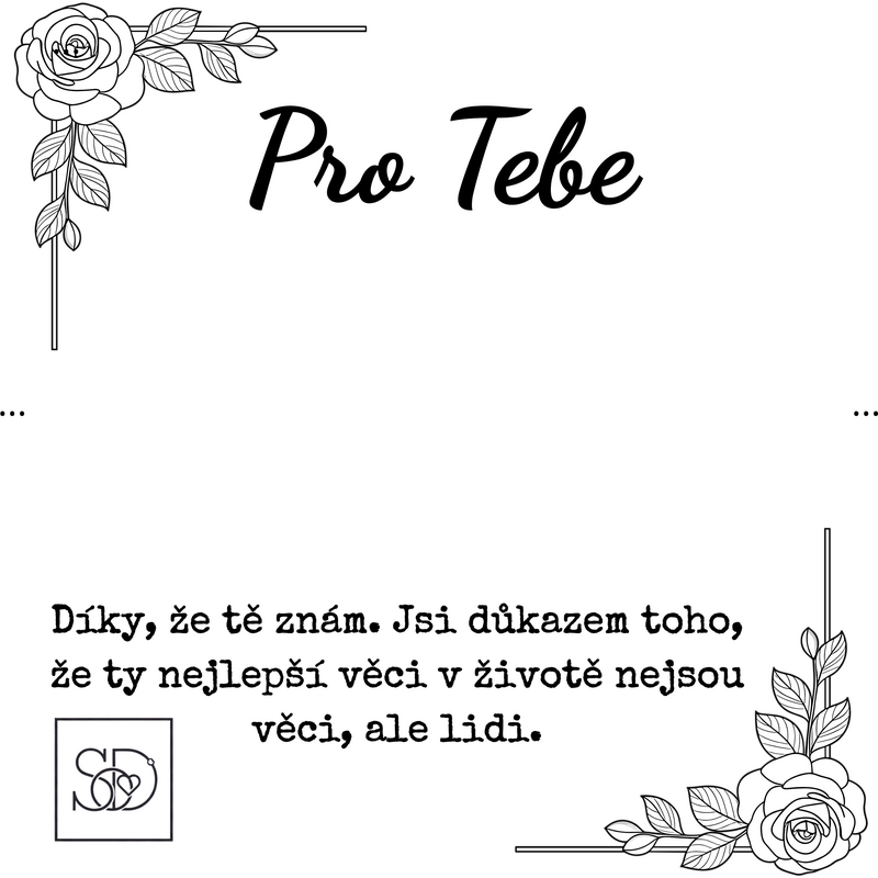Dárková karta s věnováním pro kamarádku II / TEBE– Symbol přátelství | 114603582