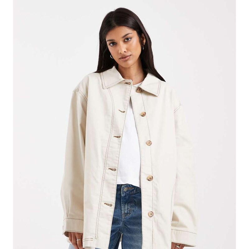 ASOS Maternity ASOS DESIGN Maternity oversized cotton harrington