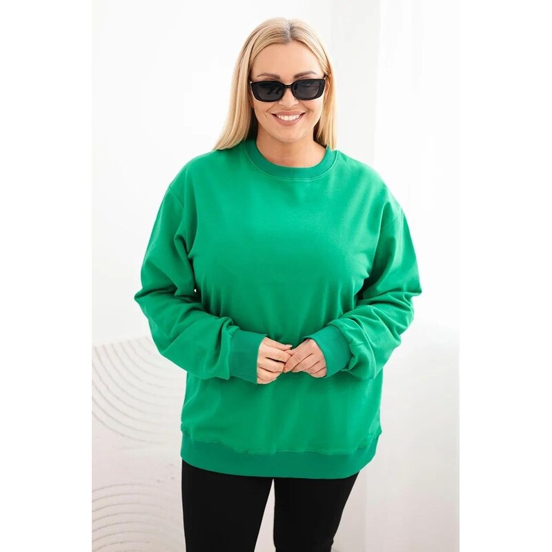 MladaModa Bavlněná oversize mikina s kulatým výstřihem model