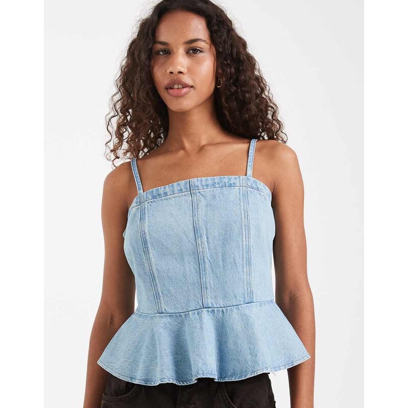 Levis denim peplum cami in blue 114821906