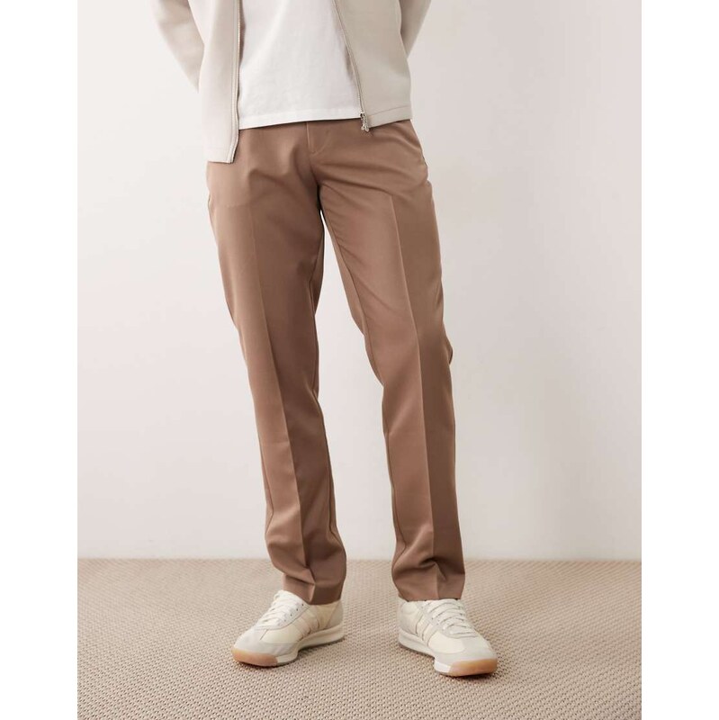 ASOS DESIGN tailored slim trousers in brown