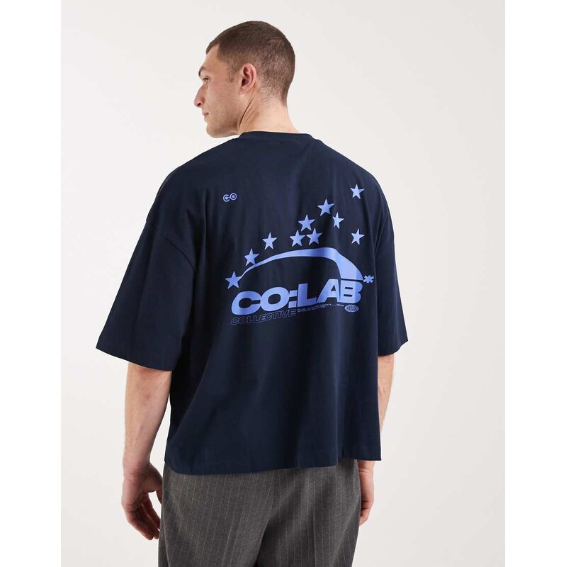 ASOS DESIGN boxy oversized t-shirt with street text graphic in