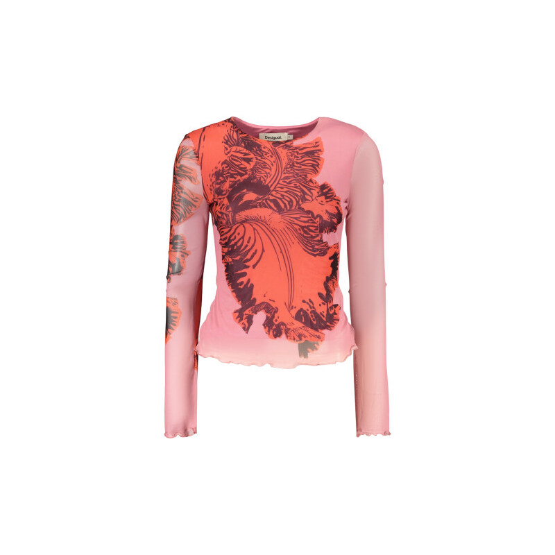 Dámské tričko s dlouhým rukávem DESIGUAL - růžové - L 114607233