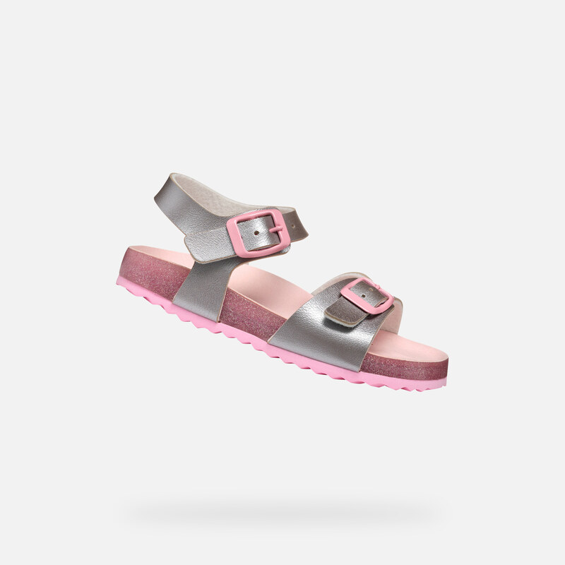 Dětské stříbrné sandály Geox Adriel Girl