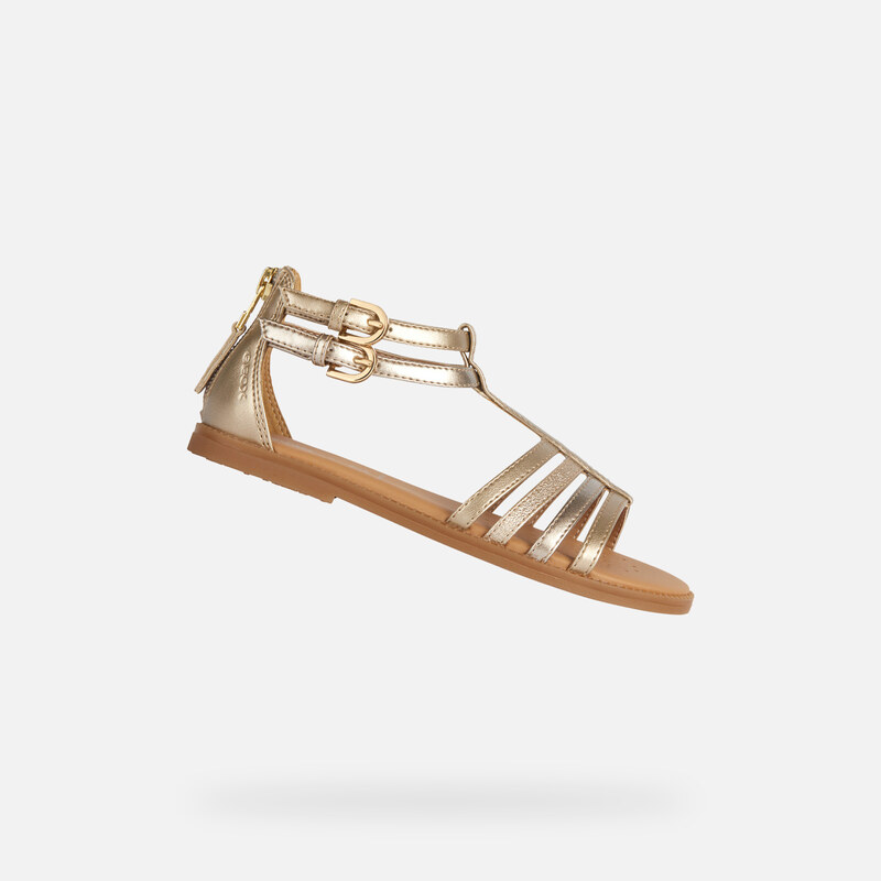 Stříbrné dětské sandály Geox Karly Girl