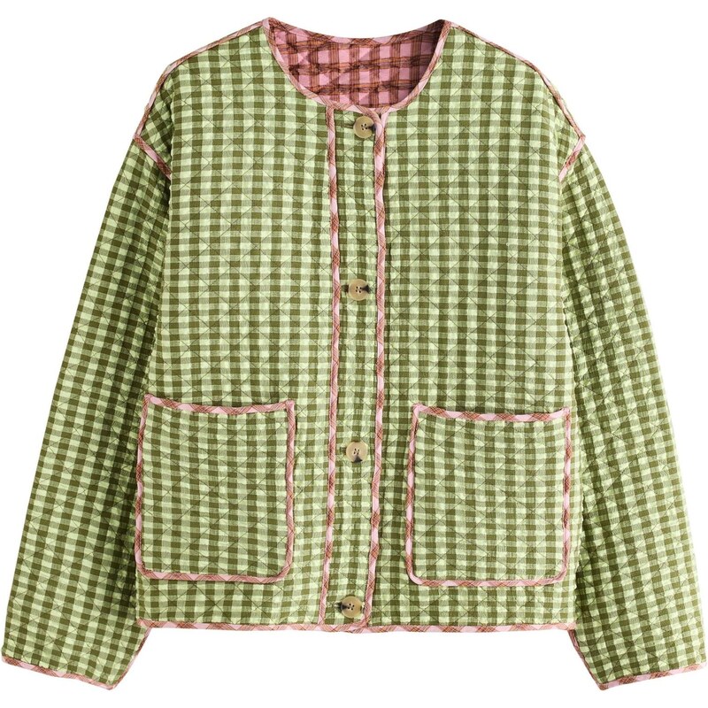 Next Přechodná bunda olivová / kiwi / jasně oranžová / růžová