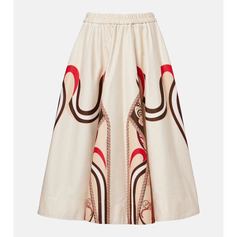 La DoubleJ Ballerina cotton gabardine midi skirt