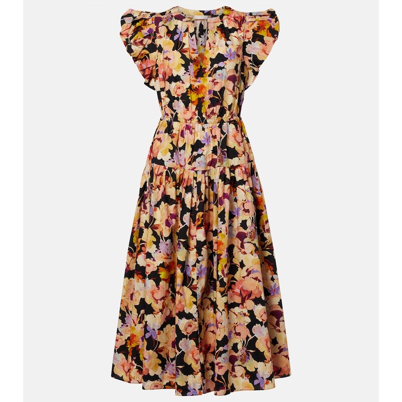 Ulla Johnson Marin floral cotton poplin midi dress