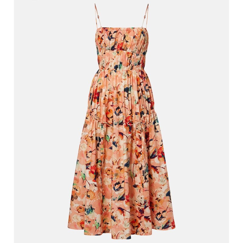 Ulla Johnson Vidri floral cotton poplin midi dress