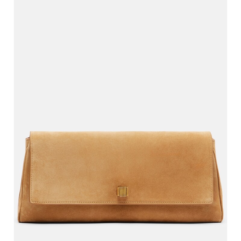 Khaite Audrey suede clutch – psaníčka v bežové barvě