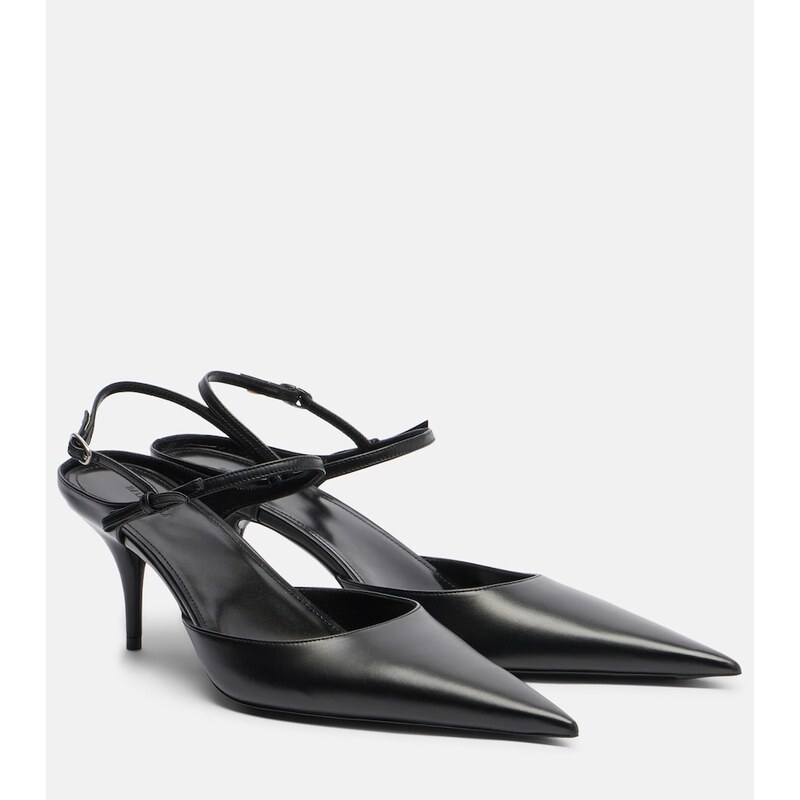 Balenciaga Avenue Bow leather slingback pumps