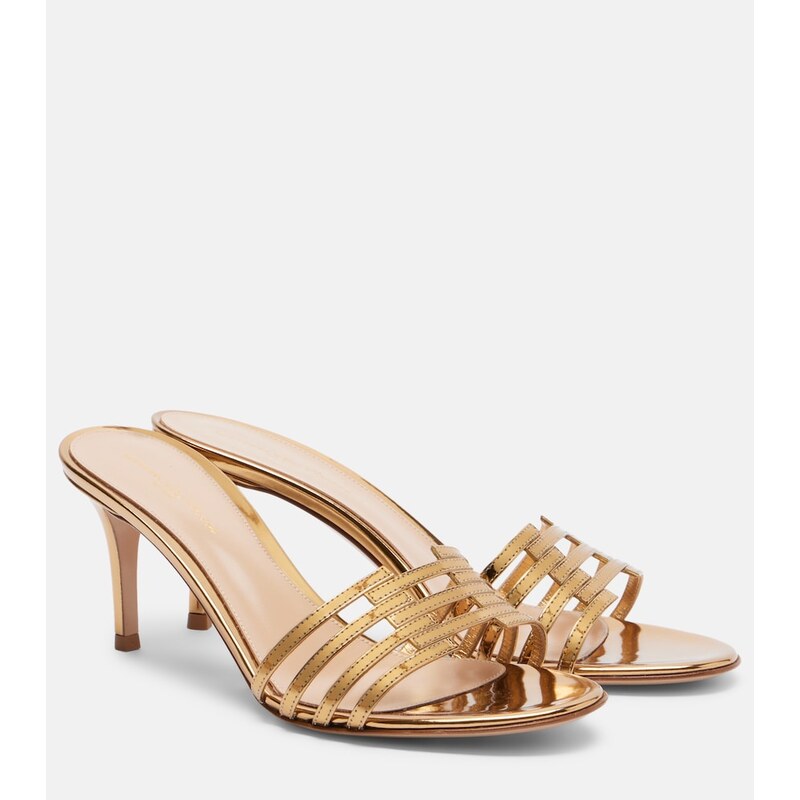 Gianvito Rossi Metallic leather mules
