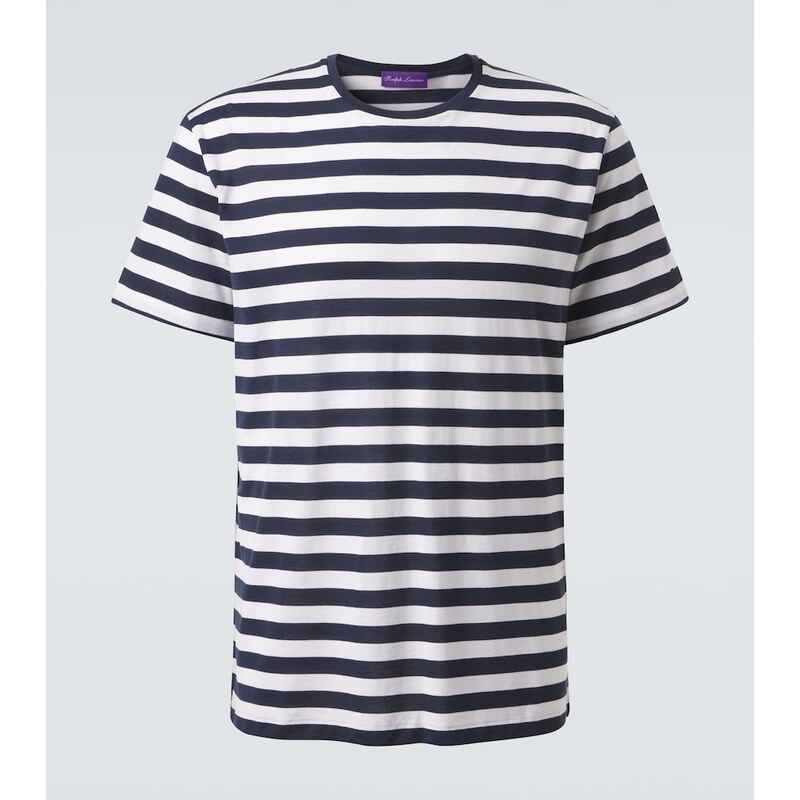 Ralph Lauren Purple Label Striped cotton lisle and piquÃ T-shirt