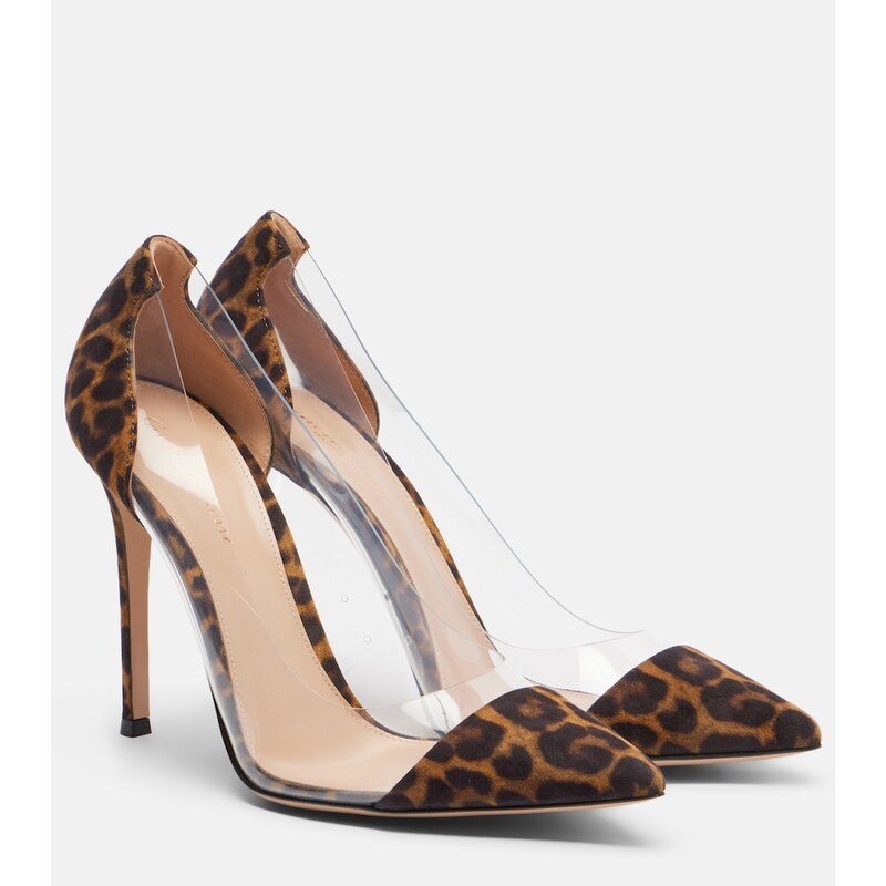Gianvito Rossi Plexi leopard-print suede and TPU pumps