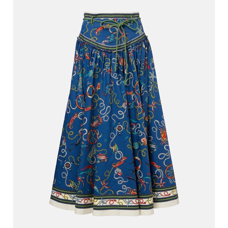 Alemais AlÃmais Cove printed cotton midi skirt
