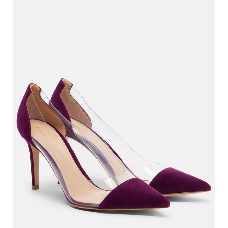 Gianvito Rossi Plexi suede and TPU pumps