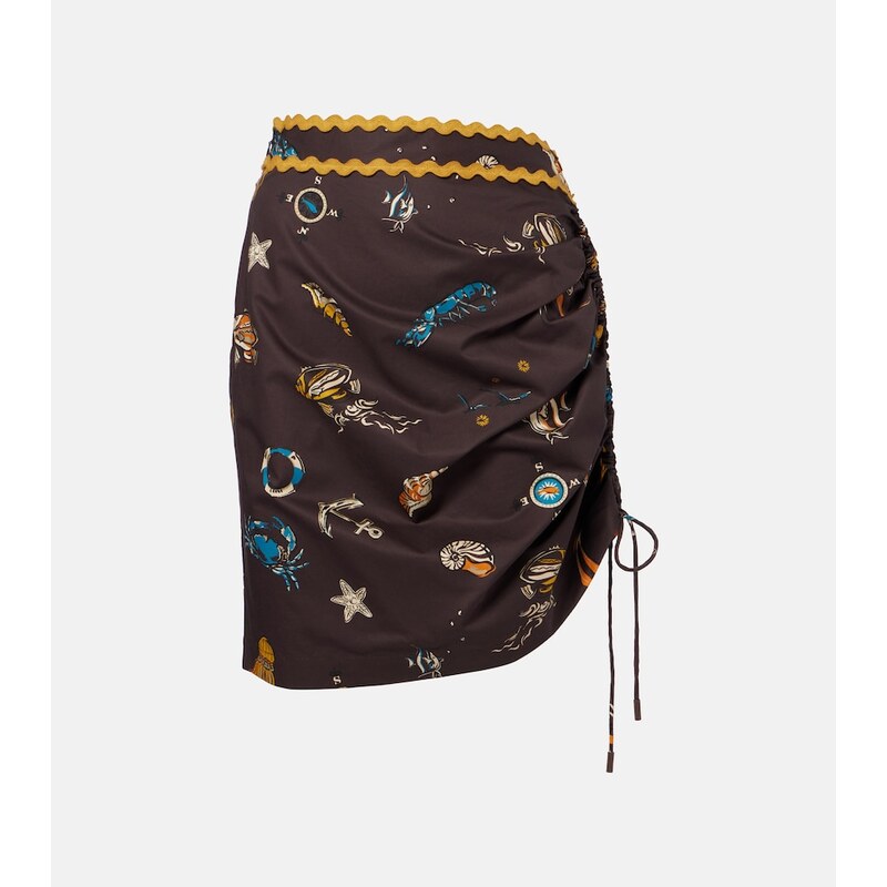 Alemais AlÃmais Printed ruched cotton miniskirt