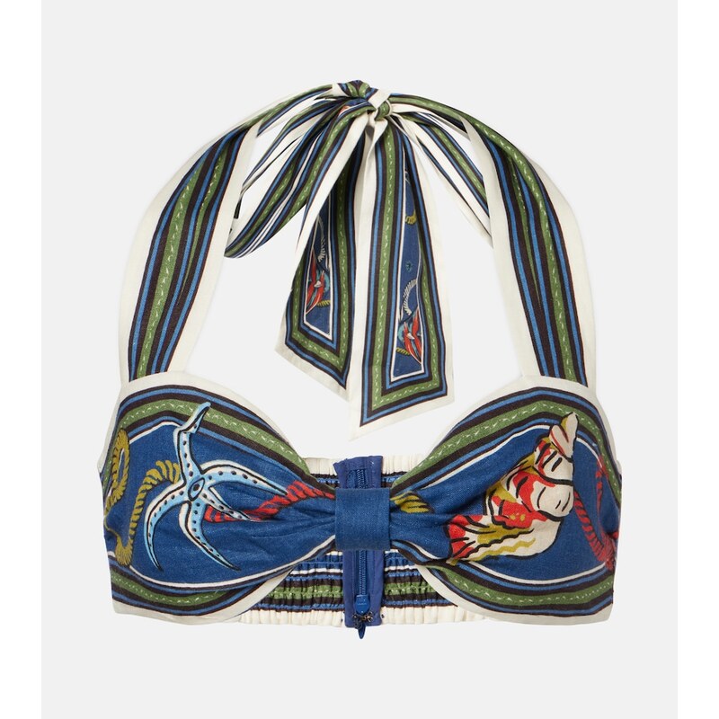 Alemais AlÃmais Cove printed linen bra top