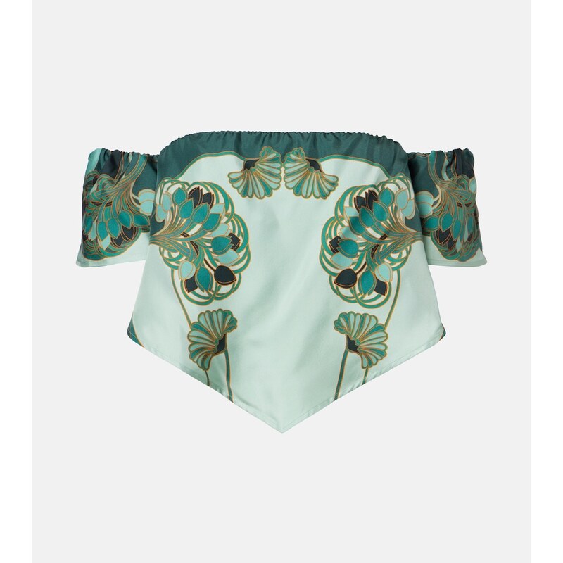 La DoubleJ Sand Dollar printed silk top