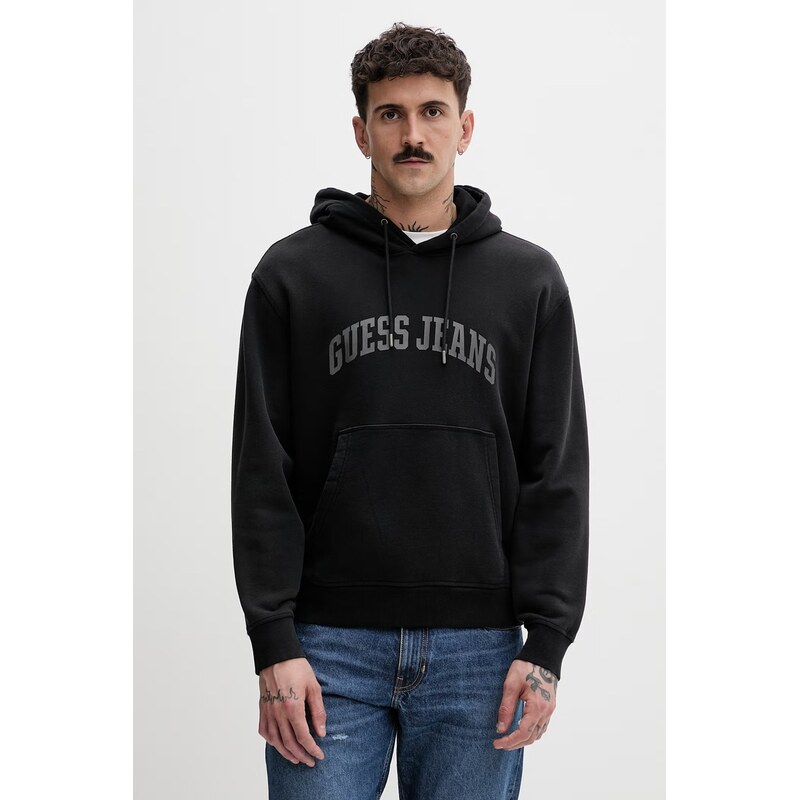 Guess Jeans mikina s kapucí pánská bavlněná