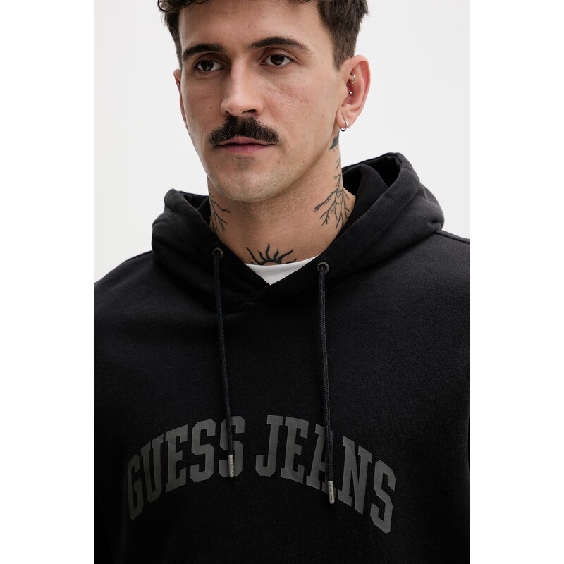 Guess Jeans mikina s kapucí pánská bavlněná