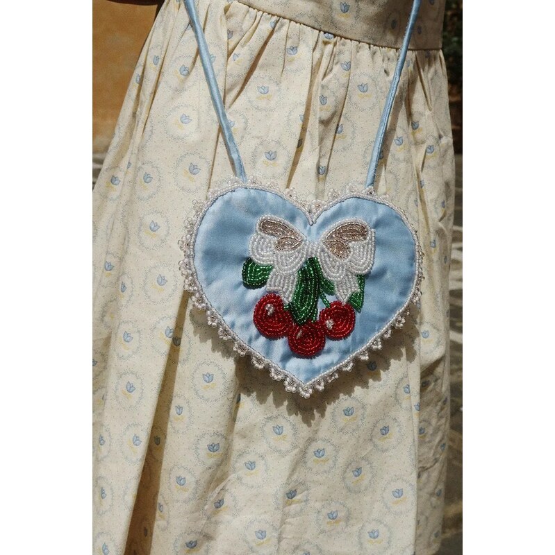 Konges Sløjd crossbody kabelka dětská BEADED HEART MINI PURSE