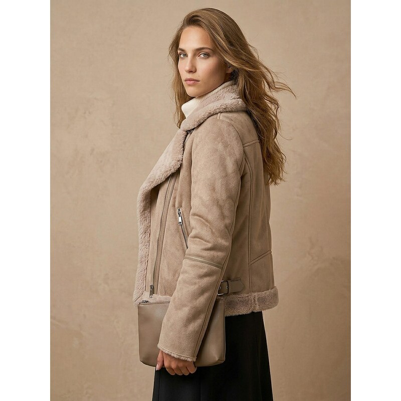 Sinsay - Bunda biker - olivová 108993592