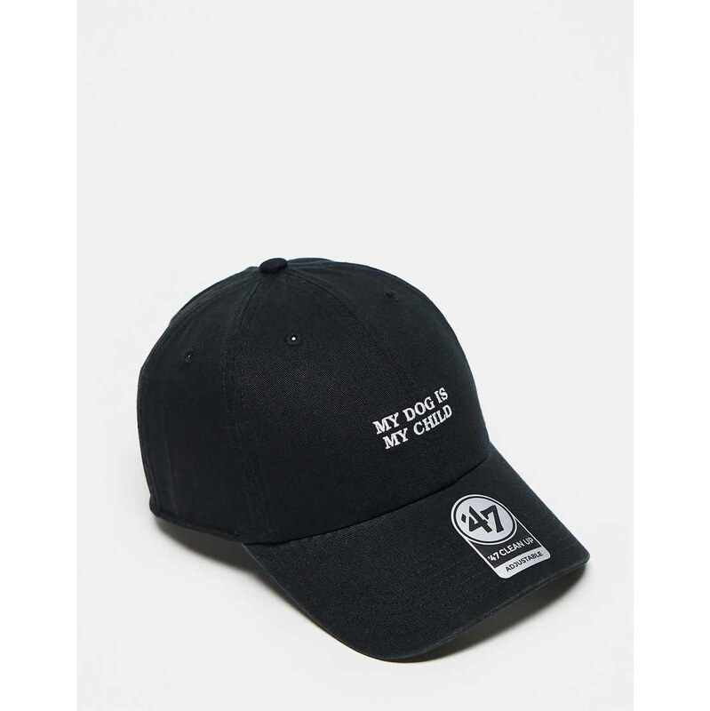 47 Brand clean up baseball cap in black with slogan embroidery 114746657