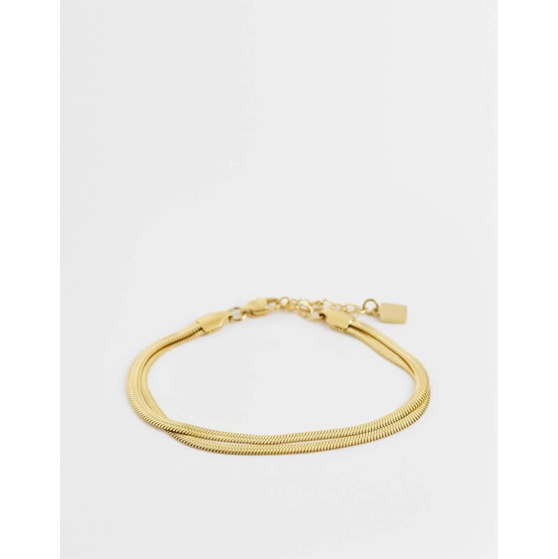 ASOS DESIGN waterproof stainless steel multi-row snake chain