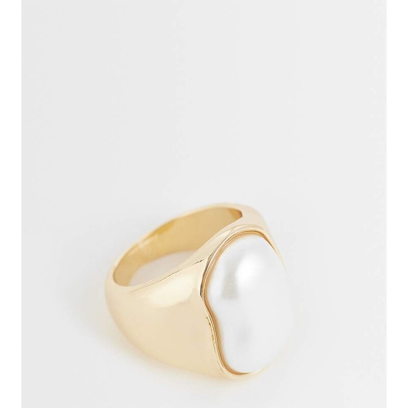 ASOS Curve ASOS DESIGN Curve statement faux freshwater pearl ring in 114726103