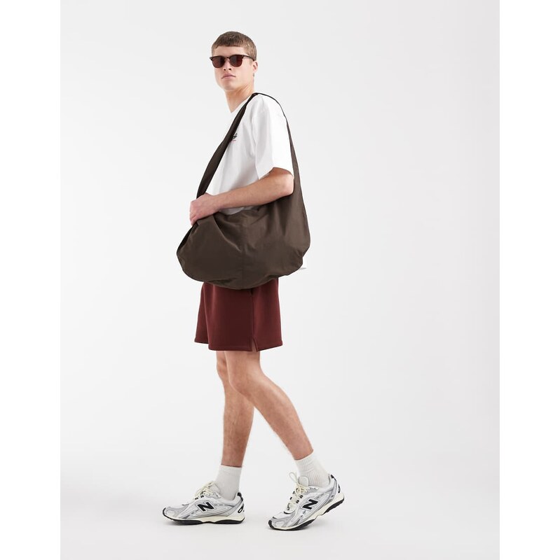 ASOS DESIGN oversized jersey short in brown