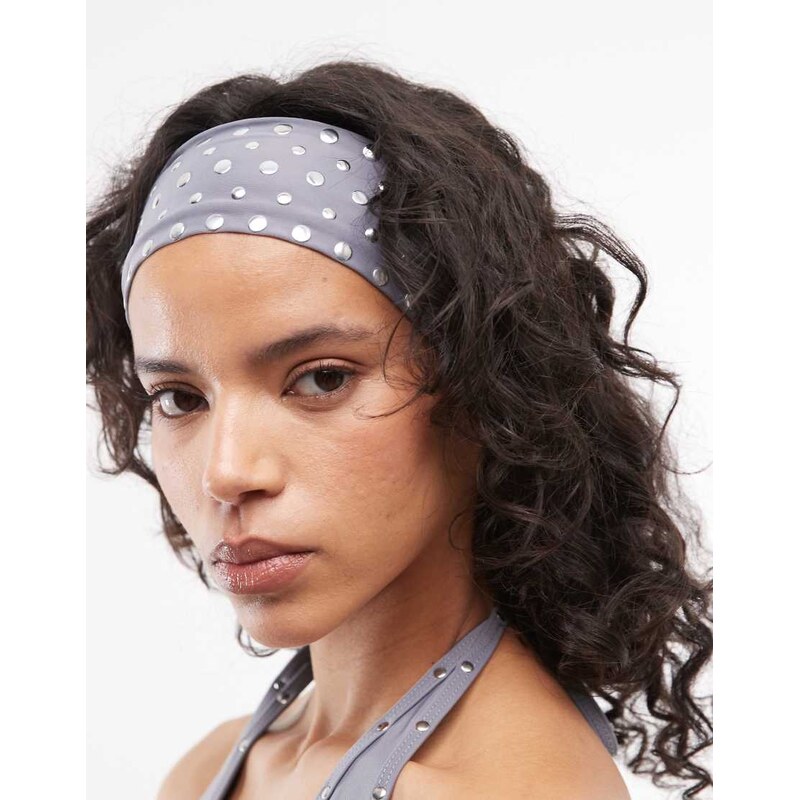 COLLUSION stud headband in grey