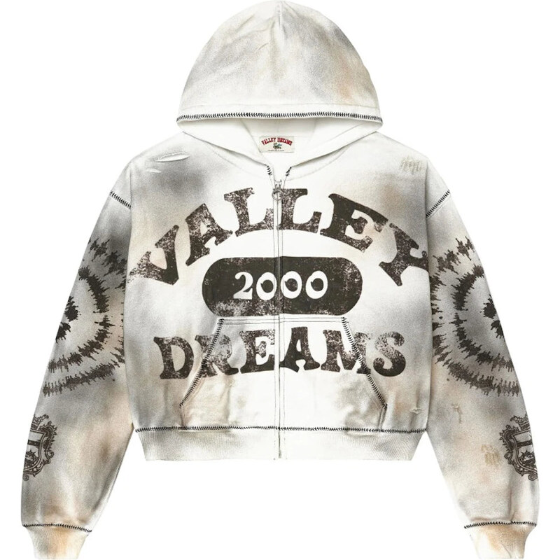 Vale Forever Spiral Zip Up Hoodie Ash Grey 114474863