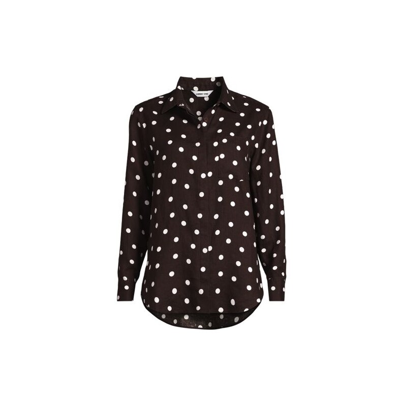 Premium Pure Linen Long Sleeve Shirt, Women, size: L, petite,