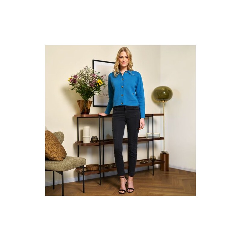 7/8 Slim Leg Cargo Chinos, Women, size: 10, petite, Black, Cotton 115200134