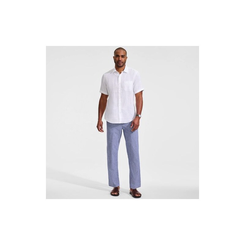 Soft Ease Linen Blend Deck Trousers, Classic Fit, Men, size: XL,