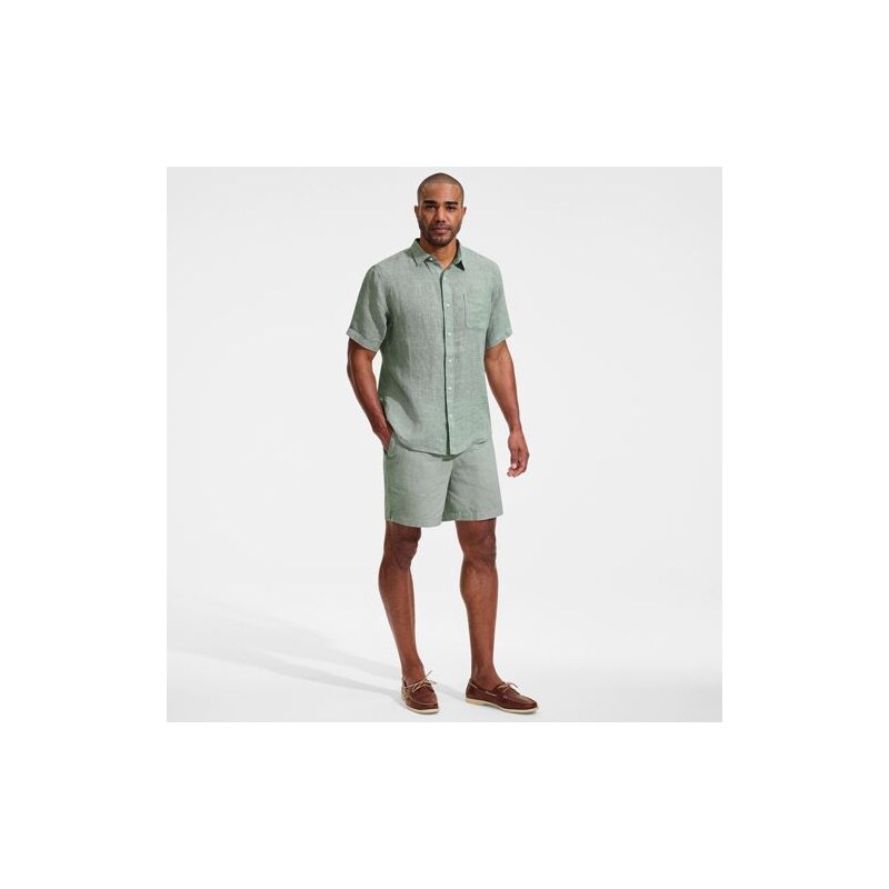 Soft Ease Linen Blend Deck Shorts, Men, size: M, regular, Green,