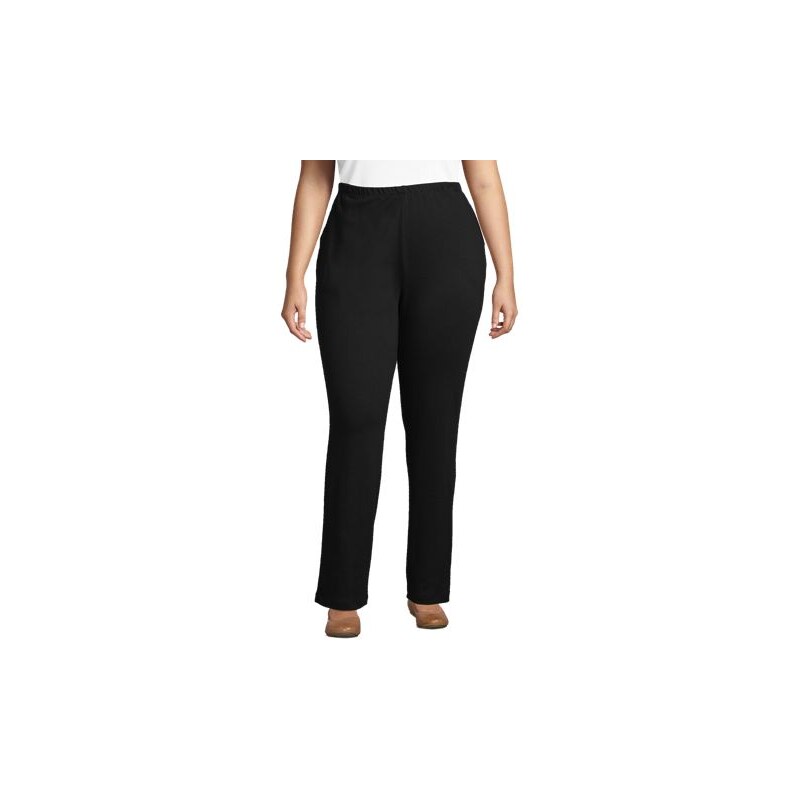 Straight Leg Sport Knit Trousers, Women, size: 20-22, plus, Black, 115200679