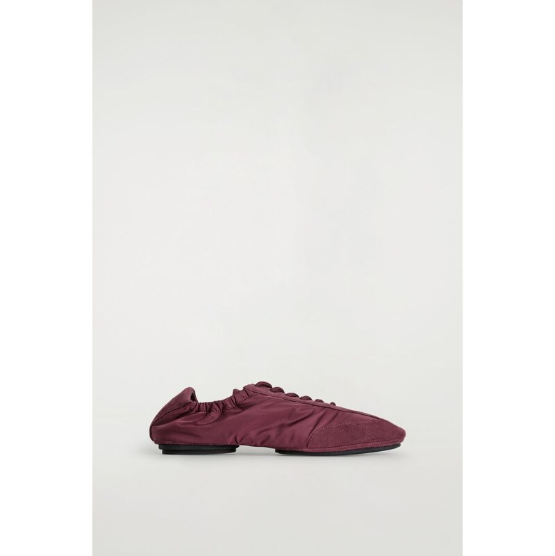 H&M - SEMIŠOVO-NYLONOVÉ BALETNÍ TENISKY - červená 112550797