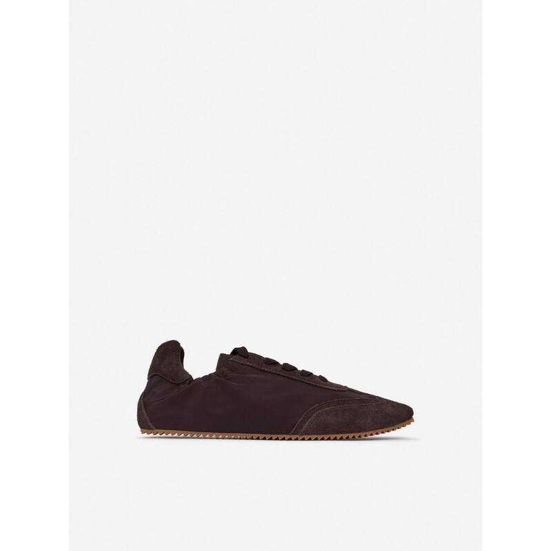 H&M - Semišové Nylonové Tenisky - hnědá 112659815