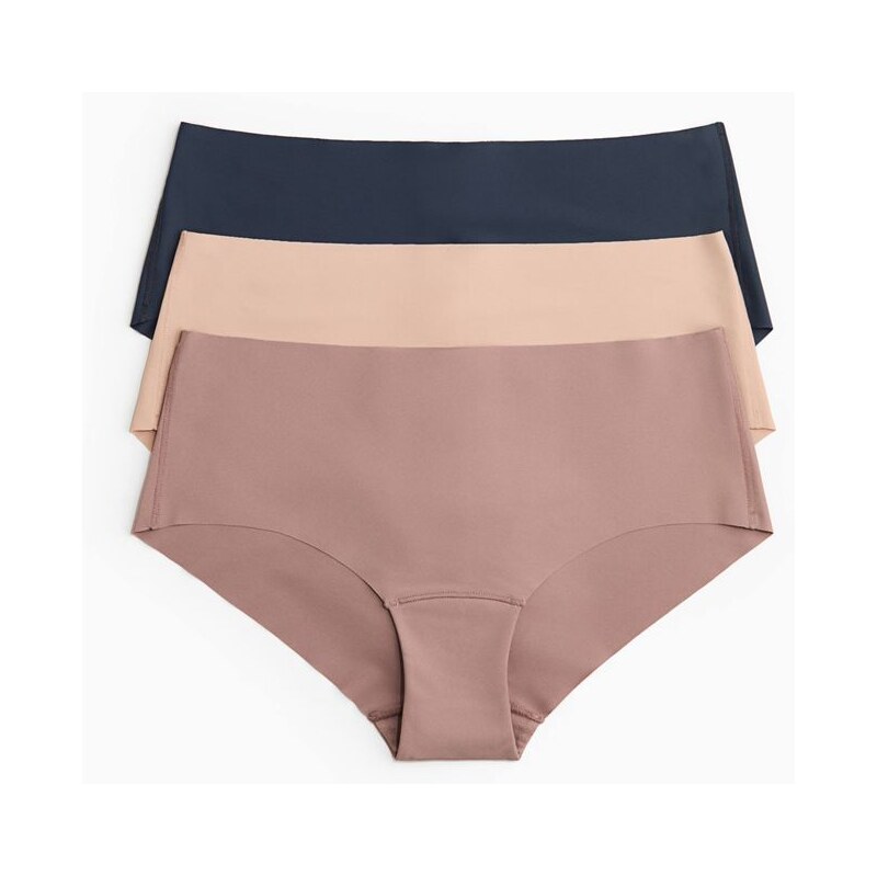 H&M - Neviditelné kalhotky hipster 3 kusy - Starorůžová