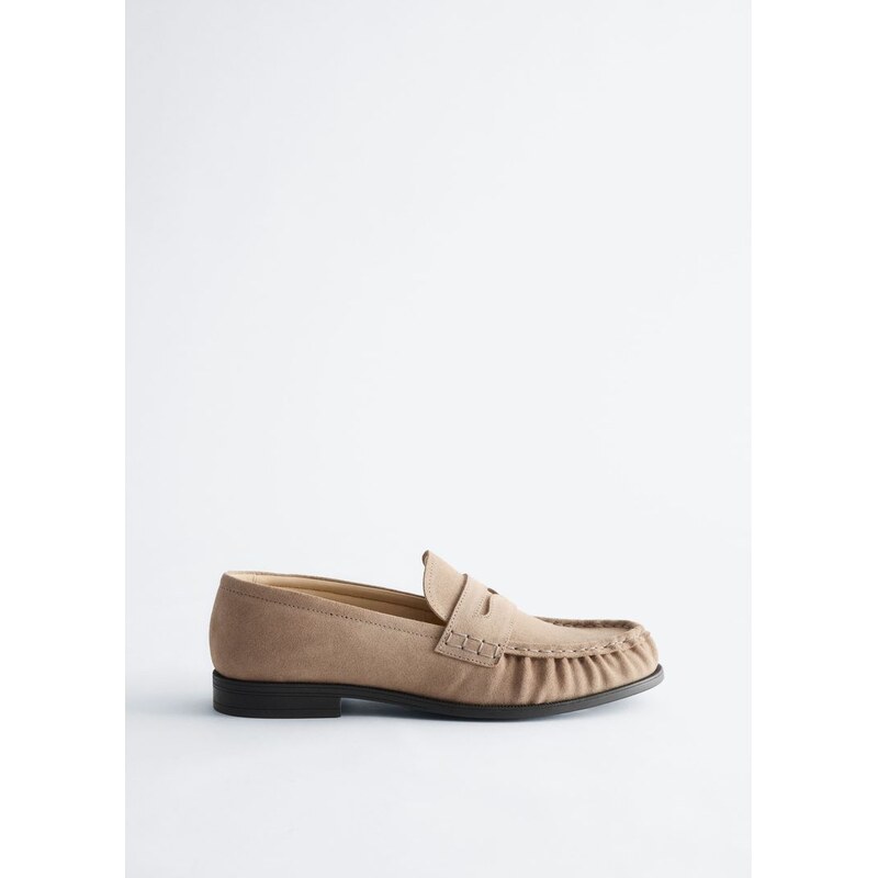 H&M - Kožené Penny Loafers - béžová 112676948