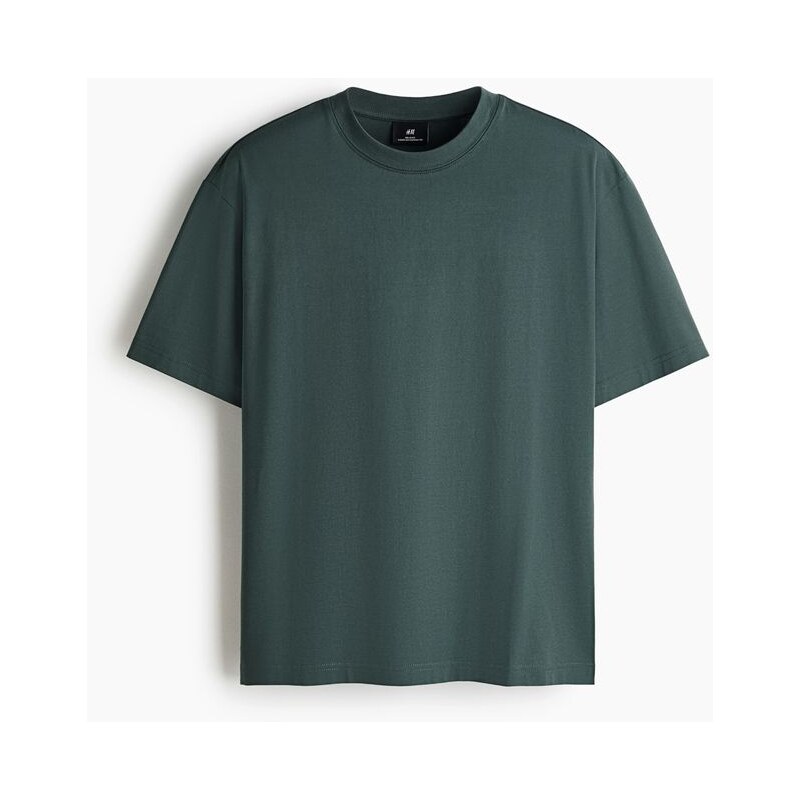H&M - Tričko Relaxed Fit - Tmavá Zelenomodrá