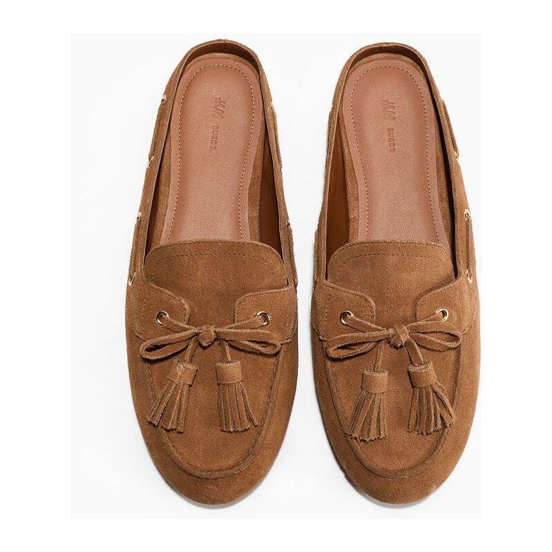 H&M - Semišové nazouvací střevíce - béžová 114085485