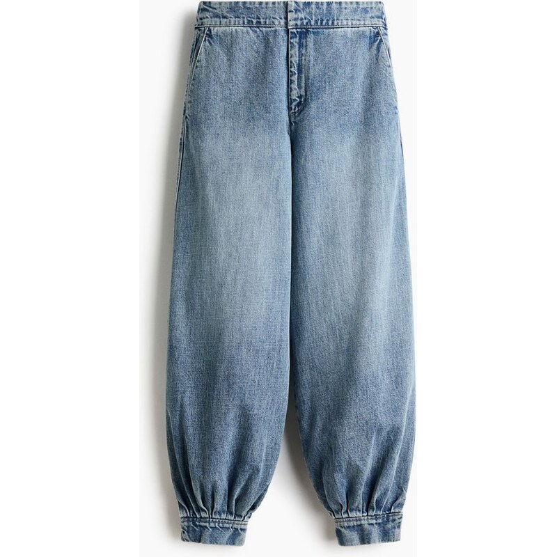 H&M - Džínové kalhotys balonovými nohavicemi - Světlý Denim Blue