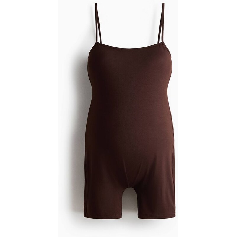 H&M - MAMA Overals všitou podprsenkou - Tmavě Hnědá