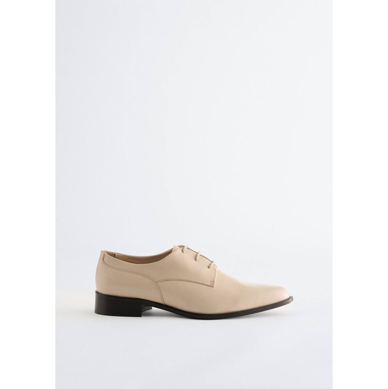 H&M - Kožené derby boty - bílá 114155736