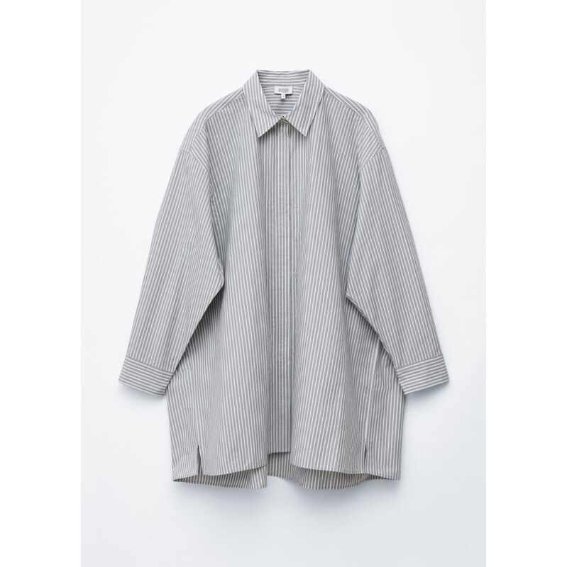 H&M - Nadměrné košilové mini šaty - šedá 114261517