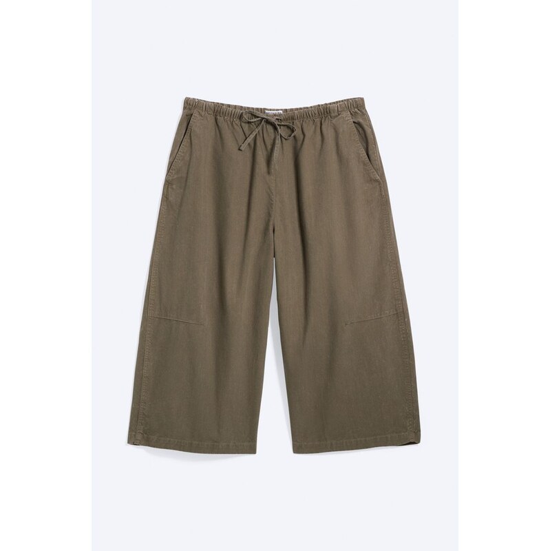 H&M - Cropované Volné Kalhoty S Nízkým Pasem - béžová 114261523