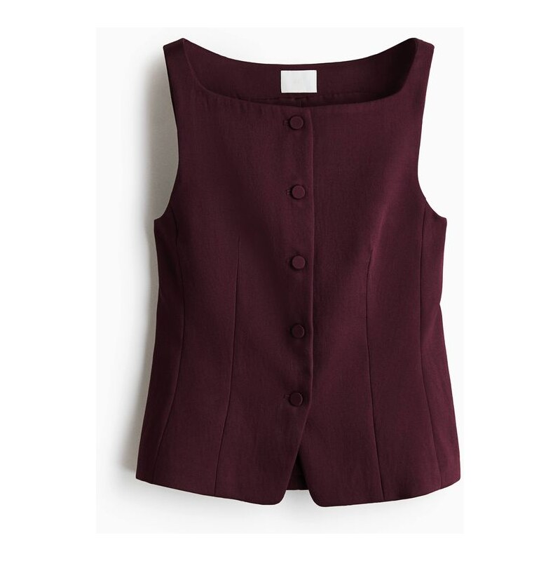 H&M - Elegantní vesta - Švestkově Fialová